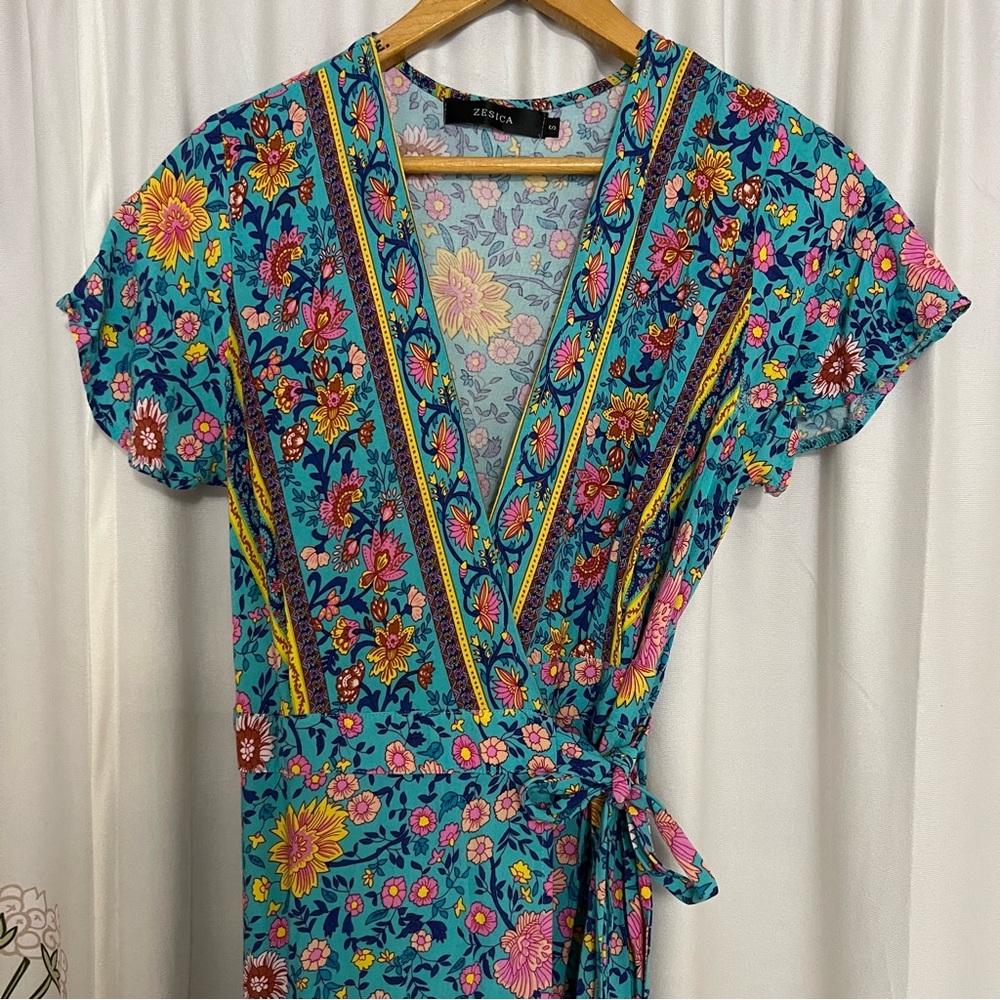 Boho Floral Maxi Summer Wrap Dress